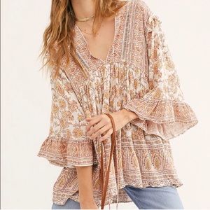 Free People Moonlight Dance Printed Tunic EUC